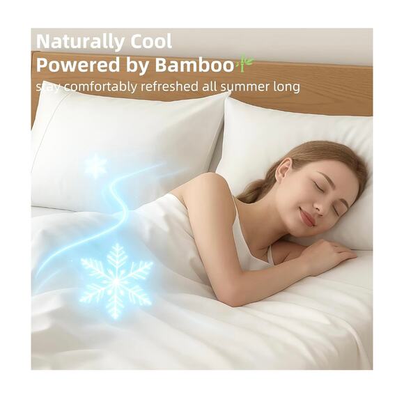 Gökotta King Size Bamboo Bed Sheets – Luxury 4-Piece Set – Cream White - Picture 2 of 13